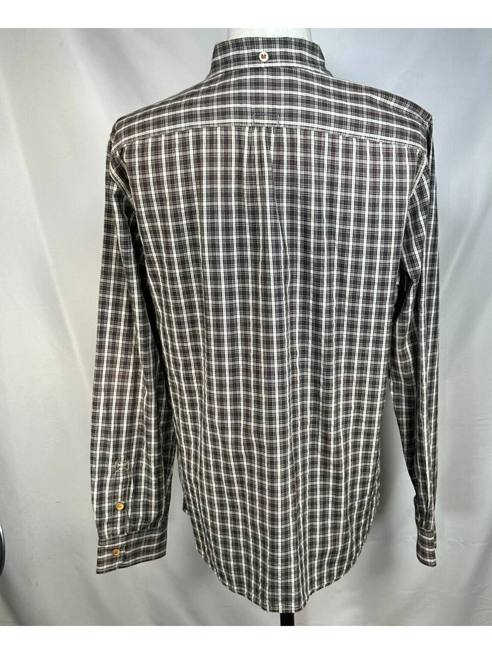 Banana Republic Vintage Check Pocket Button Up Brown Mens L